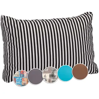 Beo Skandinavischer Streifen Lounge Rückenkissen für Rattan Gartenmöbel 60 x 40 cm Weiss blau