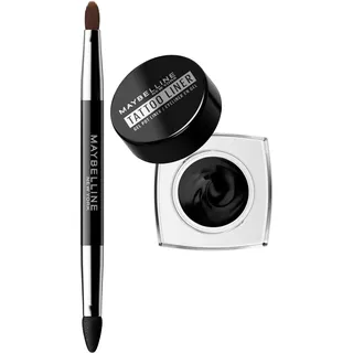 Maybelline New York Eyeliner, Wasserfester und langanhaltender 2-in-1 Profi-Pinsel, Bis zu 24 Stunden Halt, Tattoo Liner Gel Pot, Farbton: 950 Blackest Black