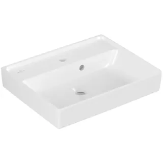 Villeroy & Boch Collaro Handwaschbecken, 1 Hahnloch, mit Überlauf, ungeschliffen, 500x400mm, 43345001, Farbe: weiß-alpin