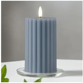 Star Trading LED Echtwachskerze 15 cm blau