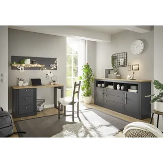 OTTO home Home affaire Büromöbel-Set »Westminster« im romantischen Landhausstil, exclusiv by Otto, grau