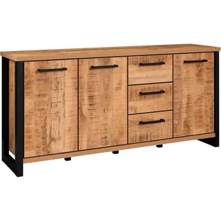 trendteam Enna Sideboard 180 x 86 x 45 cm Mango/Schwarz