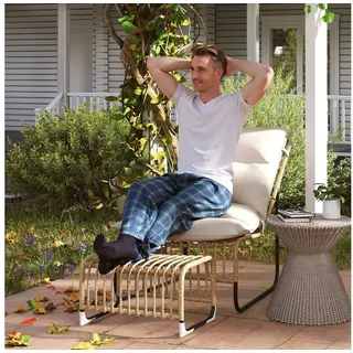 Outsunny Rattan Relaxsessel 93 x 93 x 80 cm weiß 1 St.
