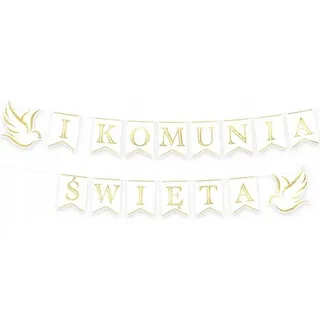 Kommunionbanner Girlande Dekoration zur Kommunion ERSTE HEILIGE KOMMUNION Gold 250cm - Gold