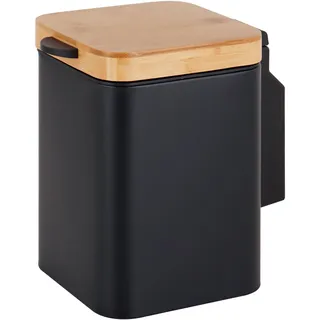 Relaxdays Kosmetikeimer 3 l Schwarz/Natur