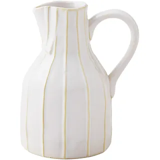 Mud Pie Vase aus Steingut, klein, 16,5 x 10,2 cm, cremefarben