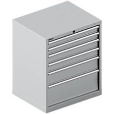 Schäfer Shop Select Schubladenschrank 36-27, 6 Schübe, bis 75 kg, B 717 x T 572  x H 850 mm, weißalu