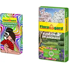 Floragard Professional Growmix 70 Liter – Topfsubstrat mit Perlite – mit Trichoderma für die natürliche Stärkung der Pflanze & Florahum Pflanzerde 70 L • Universalerde • für Blumenbeete, Stauden