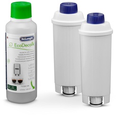 Bild von De’Longhi Pflegeset DLSC322 - Original EcoDecalk Entkalker und Wasserfilter für Kaffeevollautomaten mit Wasserfilter, Set 200ml Universal Kalklöser für 2 Entkalkungsvorgänge und 2 Wasserfilter