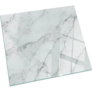 Marmormuster mit Aderung – Glasbodenplatte für – Kaminofen – Kaminplatte Glas – Schutzglas – Funkenschutzplatte –Glasbodenplatte Feuerfeste – Hitzeschutzplatte – Bodenschutz aus Glas – 60x60 cm