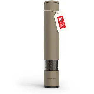 LARS NYSØM Pfeffermühle manuell groß (28,8cm) mit einstellbarem Keramikmahlwerk I Salzmühle Pfeffermühle Gewürzmühle (1 Stück) (Taupe Brown)