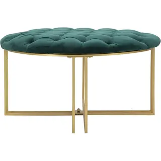 Pouf 90 x 49 x 90 cm Metall Stoff Gold Grün - Gold, Grün