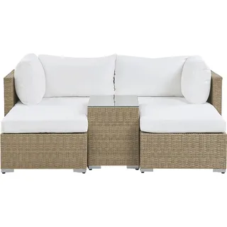 Beliani Noto Loungeset 2-Sitzer braun/weiß