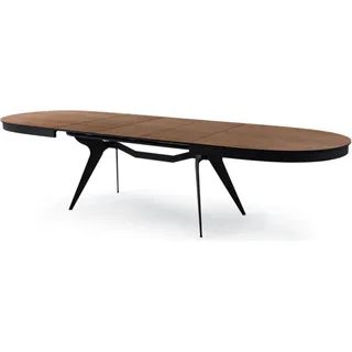 Esstisch Ausziehtisch Ovaltisch Designertisch Holztisch Küchentisch Tisch - Braun
