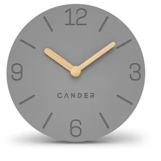 Cander Berlin MNU 2615 H Graue Tischuhr batteriebetrieben ohne Tickgeräusche Vintage analog modern Holzzeiger MDF 15 cm