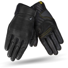 Bild Blake Motorradhandschuhe Herren - Atmungsaktive, Elastische, Touchscreen, Vintage Handschuhe aus Leder mit Knöchelprotektor, Knöchel Aufpralldämpfer, Verstärkte Handfläche (Schwarz, L)