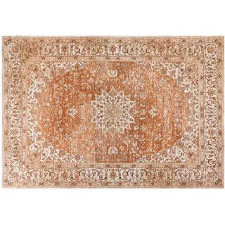 Beliani Kurzflor-Teppich Hayat 230/160 cm , Orange , Textil , Orientalisch , Rechteckig , 160x230 cm , Teppiche und Böden, Teppiche, Orientteppiche