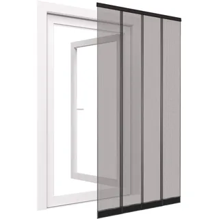 NiNeKa easy life Fliegengitter Lamellen für Türen aus Polyester mit Anschlussleiste - mit Klebeband und eingenähten Gewichten - Größe: 100 x 220 cm, Anthrazit