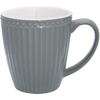 GreenGate - Becher, Henkelbecher, Kaffeebecher - Alice - Porzellan - stone grey - 400 ml