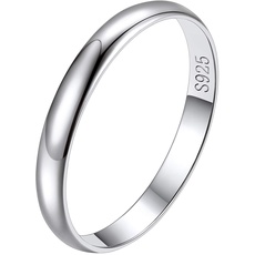 Suplight Herren Ring 925er Silber simpel 3mm glänzender Antragsring Verlobungsring Hochzeitsring Schmuck für Männer Ring Größe 64
