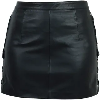 Minirock RICANO "Lederrock RK-05 Skirt", Damen, Gr. S, schwarz, Obermaterial: 100% Lammnappaleder LANA., schmal mini, Röcke Minirock, Handgefertigt aus echtem Leder