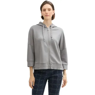 TOM TAILOR Damen 1043171 Sweatjacke mit Kapuze, 10921-Explicit Grey, L