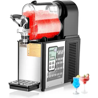 Vevor kommerzielle Slusheis Maschine 3 L Einzeltank-Maschine für gefrorene Getränke, 12 Tassen Edelstahl Slush-Eis-Maschine mit Tastenfeld Softeis Maker