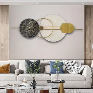 ZOOMCAM Runde 3D-Wandskulptur aus Metall, 120 x 50 cm, Wanddekoration für Wohnzimmer, Naturkunst, Heimdekoration