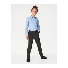 M&S Collection Pantalon fille coupe slim, idéal pour l'école (du 2 au 18ans) - Grey, Grey - 6-7 Y