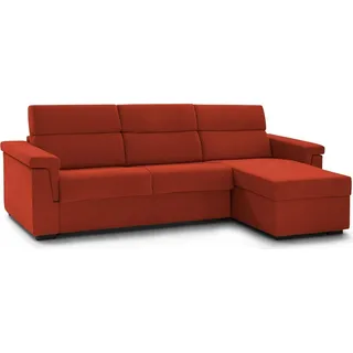 Ganzaria - Schlafsofa mit Ottomane, 285x160 cm Orange, Abziehbar  Italy - Orange