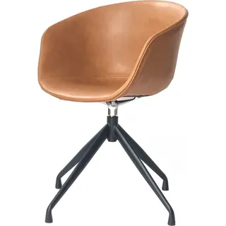 KAWOLA Stuhl DANI Esszimmerstuhl mit Drehfunktion Kunstleder cognac - Braun