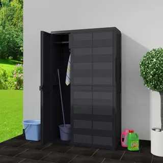 vidaXL Gartenschrank mit 4 Regalen 43700 0 x 0 x 0 cm Schwarz