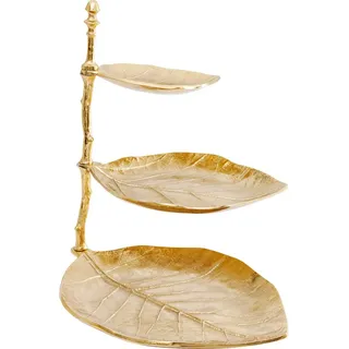 Kare DESIGN 3-stöckige Etagere Leaf Aluminium Gold