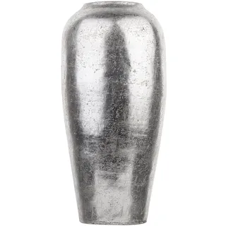 Beliani Dekovase Lorca Keramik 48 cm Silber
