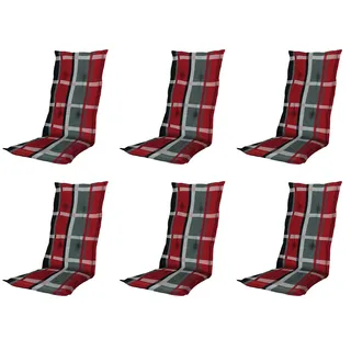 MADISON N.Y Hochlehner Auflage 120 x 50 x 8 cm rot kariert 6 St.