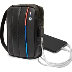 BMW Travel Bag Organizer Carbon Tricolor Black, M Collection Universal, BMHBPUCARTCBK (M), Smartphone Hülle, Schwarz