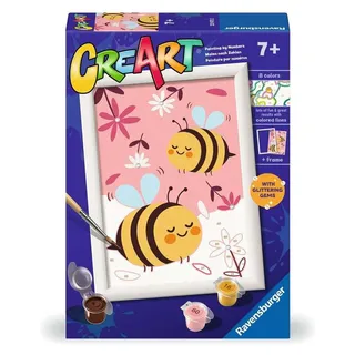 Ravensburger CreArt - MNZ - Happy Bumblebees, Farben enthalten, Malen nach Zahlen Set