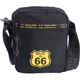 Route 66 – Herren-Umhängetasche mit 3 Taschen – Umhängetasche für Herren – Umhängetasche – robuster Stoff – Unisex, mehrfarbig