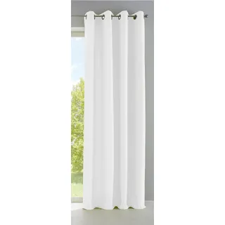 Gardinenbox Vorhang Blickdicht Gardine Matt Lichtdurchlässig »Palermo« mit Ösen und Raffhalter Dekoschal HxB 225x140 cm Weiß, 10000265