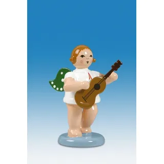 Engelmusikant Engel mit Gitarre ohne Krone Höhe ca 6 cm NEU Holzengel Holz