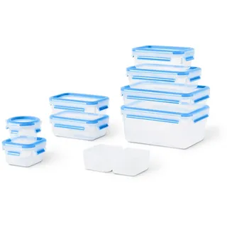 Emsa Frischhaltedose rechteckig blau 0,15 l, 0,2 l, 2 x 0,55 l, 0,8 l, 1,2 l, 2,2 l, 9-teiliges Set