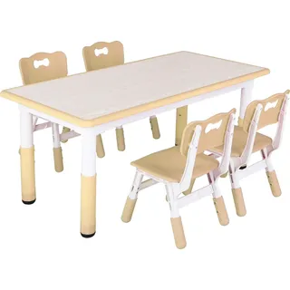 Kinder Tischset, höhenverstellbar, minimalistisches modernes Design, Gelb