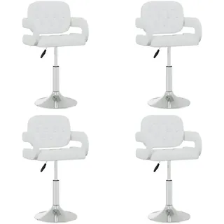 vidaXL Esszimmerstühle 4 Stk. Drehbar Weiß Kunstleder