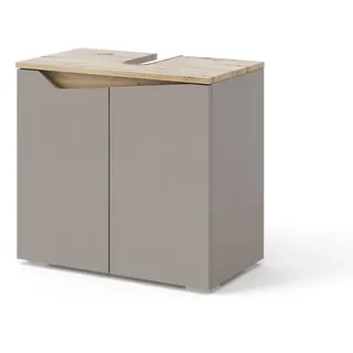 Vicco Waschbeckenunterschrank Marelle Greige Eiche 60 x 57,5 cm mit 2 Türen