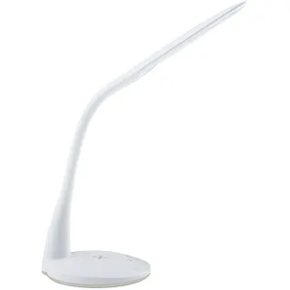 EGLO LED Tischlampe Trunca, 1 flammige Tischleuchte, Schreibtischlampe aus Kunststoff, Farbe: Weiß, inkl. QI-Charger, dimmbar und Weißtöne per Touch einstellbar