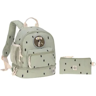 Lässig Kinderrucksack mit Brustgurt Kindergartentasche Kindergartenrucksack 6,5L ab 3 Jahren/Mini Backpack Happy Prints Oliv