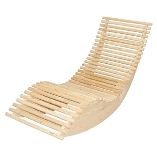 Wellenholzliege WOLGA DELUXE – Natur Lärchenholz (152 x 60 x 80 cm) | Ergonomische Outdoor-Liege - Naturbelassen