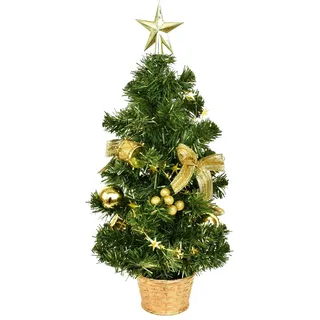 Baum mit Stern dekoriert Gold 45 cm - Gold, Grün