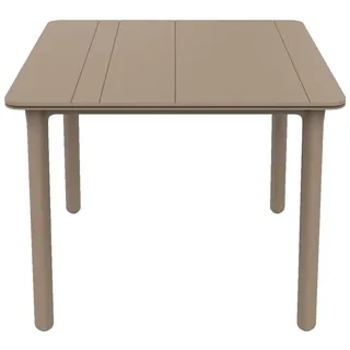 Resol Noa Gartentisch, 90 x 90 cm, quadratisch, 4 Personen, elegant und robust, UV-Schutz für den Außenbereich im Hof, Terrasse oder Veranda, Hellbraun