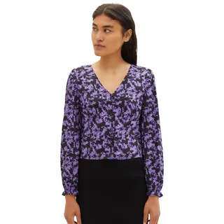 TOM TAILOR Denim Damen Cropped Bluse mit Muster